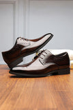 Chaussures de fête en cuir marron foncé pour hommes