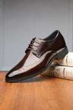 Chaussures de fête en cuir marron foncé pour hommes