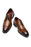 Chaussures en cuir marron à lacets pour hommes