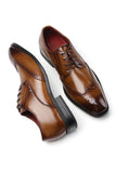 Chaussures en cuir marron à lacets pour hommes