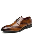Chaussures en cuir marron à lacets pour hommes