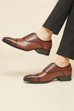 Chaussures en cuir marron à lacets pour fête pour hommes
