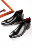 Chaussures de fête noires en cuir slip-on pour hommes
