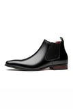 Chaussures de fête noires en cuir slip-on pour hommes