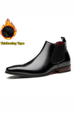 Chaussures de fête noires en cuir slip-on pour hommes