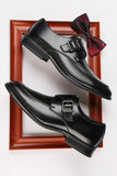 Chaussures de mariage en cuir marron à enfiler pour hommes