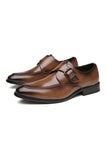 Chaussures de mariage en cuir marron à enfiler pour hommes