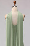 Robe longue de demoiselle d’honneur en satin satin en saute bustier sans bretelles avec un foulard