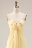Sorbet au citron Une robe longue longue de demoiselle d’honneur décapotable en chiffon A Line