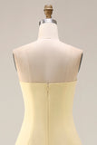 Sorbet au citron Une robe longue longue de demoiselle d’honneur décapotable en chiffon A Line
