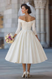Corset ivoire robe midi décollée avec nœud détachable