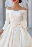 Corset ivoire robe midi décollée avec nœud détachable