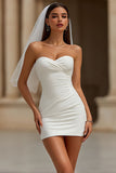Robe de mariée courte courte bodycon simple en forme de bodycon