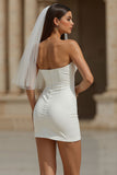 Robe de mariée courte courte bodycon simple en forme de bodycon