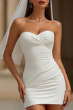Robe de mariée courte courte bodycon simple en forme de bodycon
