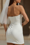 Robe de mariée courte courte bodycon simple en forme de bodycon