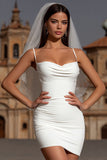 Robe de mariée Mini Bodycon Bodycon Twin Straps