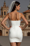 Robe de mariée Mini Bodycon Bodycon Twin Straps