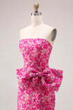 Robe de bal de bal longue à fente longue en fente florale fûche en fête fête en fête de promo en fête de promo sans bustiers