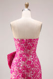 Robe de bal de bal longue à fente longue en fente florale fûche en fête fête en fête de promo en fête de promo sans bustiers