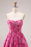 Corset Jacquard sans bretelles en fleur fluminse, robe longue de bal en ligne A