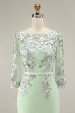 Robe midi Mother of the Bride Mother of the Bride à col bateau bleu clair avec un col en fusil et manches 3/4