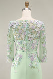 Robe midi Mother of the Bride Mother of the Bride à col bateau bleu clair avec un col en fusil et manches 3/4
