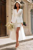 Ensemble mariage civil blazer et jupe tulle pour mariée moderne