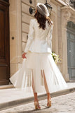 Ensemble mariage civil blazer et jupe tulle pour mariée moderne