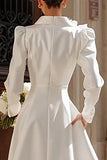 Robe de mariée midi blazer midi en Ivoire à simple boutonnage en châle boutonné