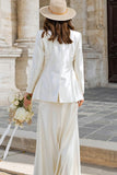 Robe de mariée en satin en ivoire avec veste