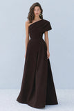 Robe formelle Coffee Line, une épaule longue