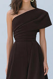 Robe formelle Coffee Line, une épaule longue