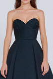 Robe formelle longue bleu marine sans bustier A Line