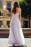 Robe longue en chiffon fleuri sans bretelles A Line