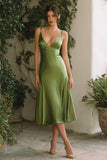 Robe formelle longue à bretelles olive olive