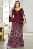 Robe noire de mère de la mariée à col en V à paillettes