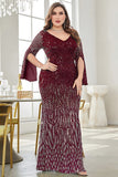 Robe noire de mère de la mariée à col en V à paillettes