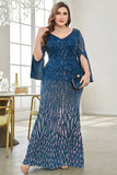 Robe noire de mère de la mariée à col en V à paillettes