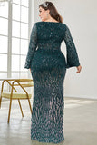 Robe noire de mère de la mariée à col en V à paillettes
