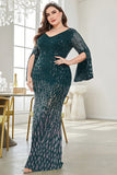Robe noire de mère de la mariée à col en V à paillettes