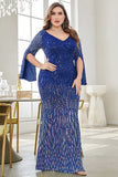 Robe noire de mère de la mariée à col en V à paillettes