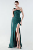 Robe formelle noire sirène à une épaule avec serpentin