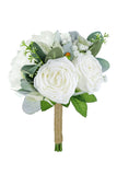 Bouquet de mariée classique de fleurs de mariage rose blanche et verdure