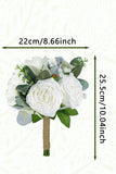 Bouquet de mariée classique de fleurs de mariage rose blanche et verdure