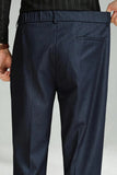 Pantalon de costume homme à jambes droites bleu foncé