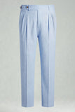 Pantalon de costume homme taille haute bleu clair