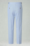 Pantalon de costume homme taille haute bleu clair