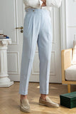 Pantalon de costume homme taille haute bleu clair