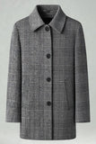 Manteau d’hiver pour hommes long à boutonnage simple à revers gris foncé